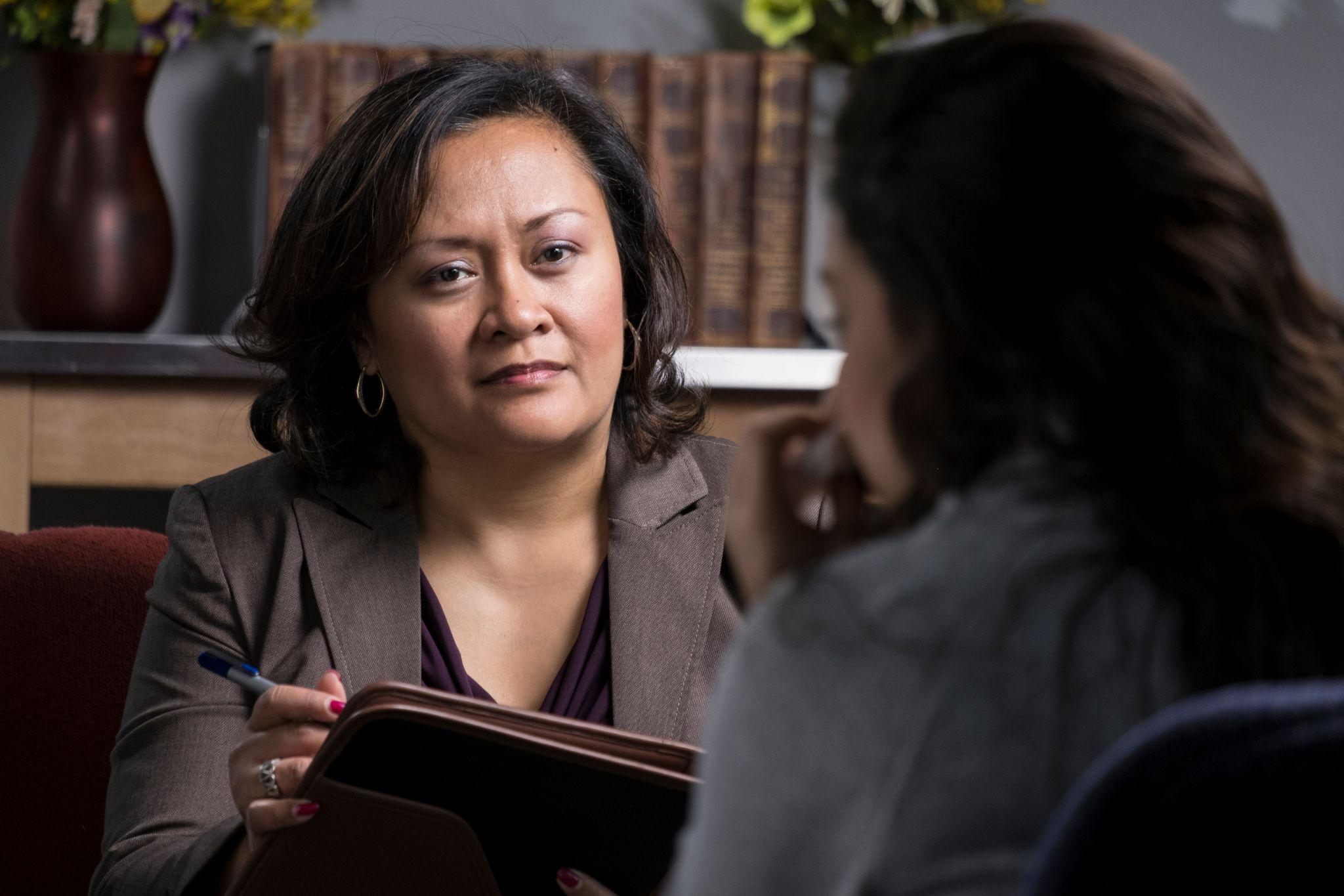 Therapist meeting with her patient